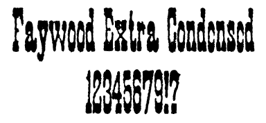 A Wild West style font called Faywood Extra Condensed from the Walden Font Co. It is part of the Wild West Press set of fonts.